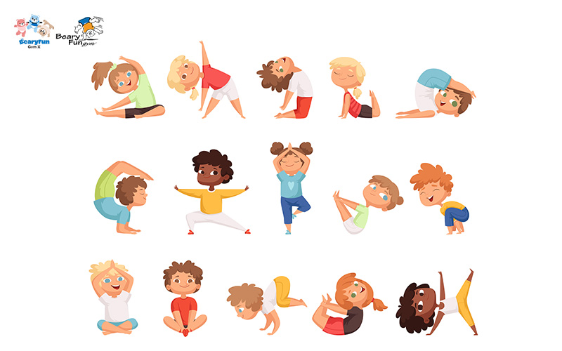 A graphic of children doing various exercise poses