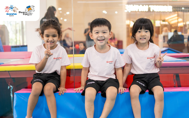 Happy kids at BearyFunGym showing improved mood and confidence.
