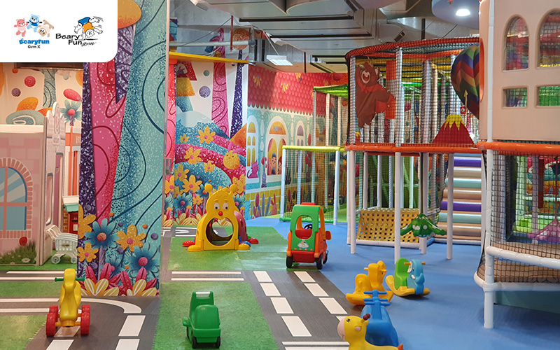 Indoor playground at BearyFun Gym for physical development.