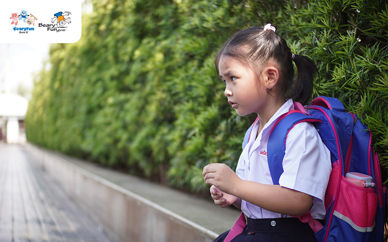 A child anxious about going to school